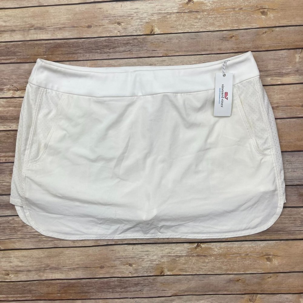 Vineyard Vines 15" Woven Sport Golf Skort XL NWOT NEW White